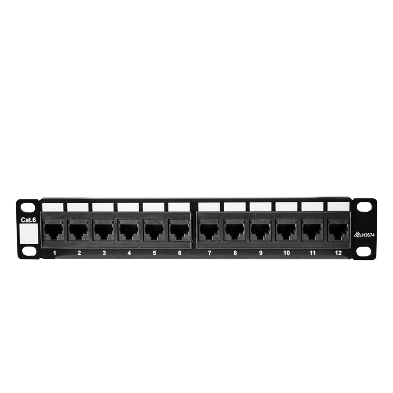 10 12 Port Cat6 Patch Panel for Mini Cabinets - MM Connectivity